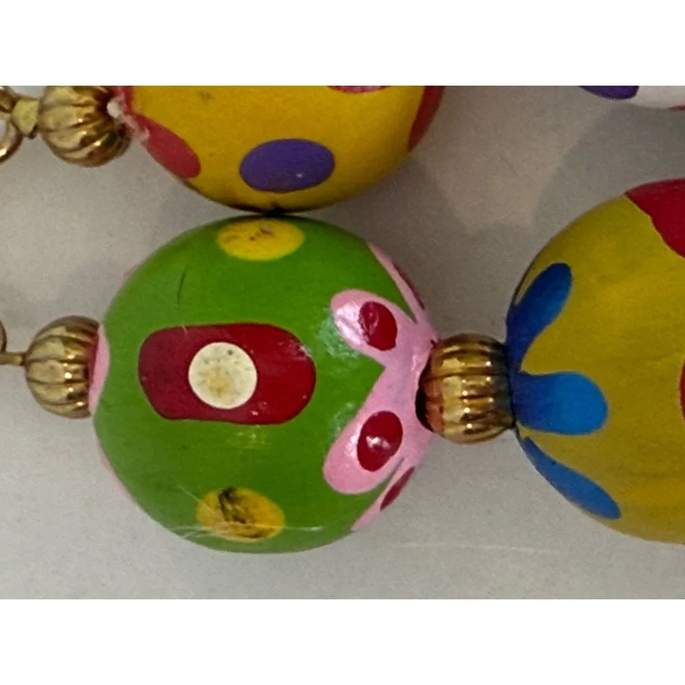 Hand-Painted Decorative Wooden Bead Necklace 21
